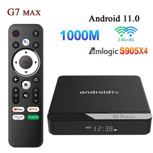 G7 Max 스마트 TV 박스 안드로이드 11 S905X4 4GB 64GB 1000M AV1 4K HD 2.4GHz/5GHz 듀얼 Wifi USB3.0 셋톱 박스 미디어 플레이어 4GB 32GB