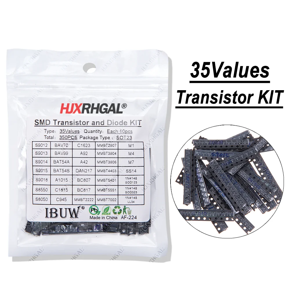 35값 x 10PCS=350PCS SMD SMT hjxrhgal 트랜지스터 및 다이오드 분류 키트