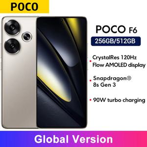 글로벌 버전 POCO F6 5G Snapdragon 8s Gen 3 스마트폰 120Hz AMOLED 디스플레이 90W 터보 충전 50MP 카메라 시스템(OIS 포함)
