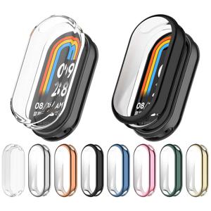 Xiaomi Mi Band 8 용 보호 케이스 커버 민감한 터치 컨트롤이있는 화면 보호기 소프트 TPU Miband 8 액세서리