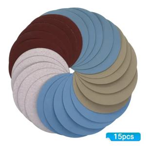 샌딩 디스크 후크 루프 샌딩, 라운드 디스크, 그레인, 1000, 2000, 3000, 4000, 5000, 15 개, 125mm