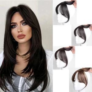 합성 3DAir Bangs 헤어 클립 인 Bangs Extension 가짜 프린지 Natural False Bang Topper Hairpiece Invisible Clourse Bang