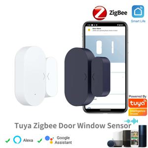 Tuya Zigbee 도어 윈도우 센서 도난 경보기 스마트 홈 자동화 보안 보호 스마트 라이프 Alexa Google 홈으로 작업