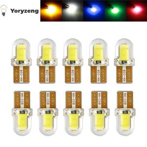 10PCS T10 194 168 LED 전구 5W 8SMD 실리카 밝은 라이센스 램프 전구 화이트 레드 블루 옐로우 핑크 DC 12V
