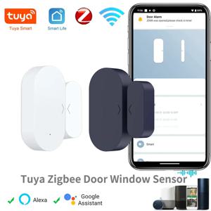 Tuya Zigbee 도어 윈도우 센서 도난 경보기 스마트 홈 자동화 보안 보호 스마트 라이프 Alexa Google 홈으로 작업