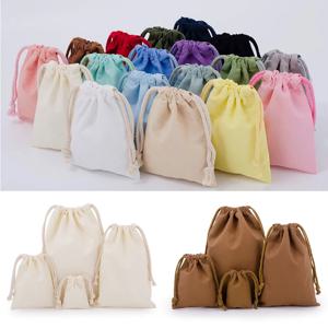 코 튼 Drawstring 저장 가방 사탕 선물 패키지 주머니에 대 한 흰색 캔버스 가방 재사용 가능한 홈 잡화 방진 자루를 구성