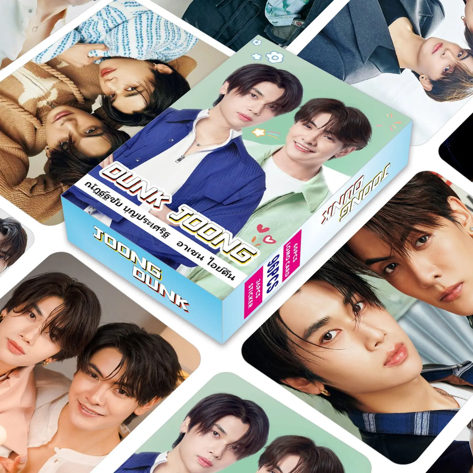 96 개/대 태국 스타 JoongDunk 레이저 Lomo 카드 Joong 및 Dunk 캐릭터 3 인치 포토 카드 스티커 팬 컬렉션 카드