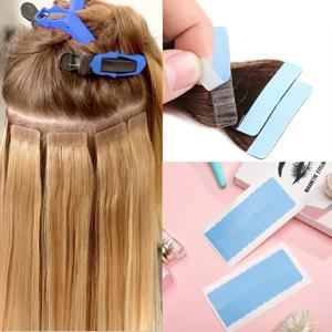 테이프 양면 헤어 테이프 교체 4*0.5cm 블루 미국 헤어 익스텐션 테이프 용 강력한 접착 테이프 양면 헤어 테이프