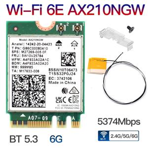 AX210 WiFi 6E 무선 카드 Bluetooth 5.3 802.11AX M.2 트라이 밴드 2.4G/5G/6Ghz Windows10/11 용 미니 PCI-E 네트워크 AX200 어댑터