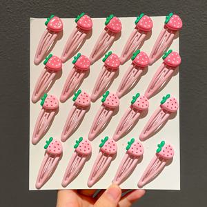 10pcs/20pcs 여성의 달콤한 딸기 머리핀 여성 깨진 머리 앞머리 작은 클립 머리 장식