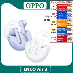 OPPO Enco AI 소음 감소 이어폰, 무선 블루투스 5.3 헤드셋, HiFi 스테레오 게임 헤드폰, Air 3, 정품