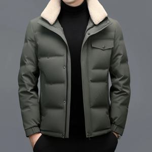 YX-2609 겨울 신사복 두꺼운 다운 재킷 짧은 분리형 모자 화이트 오리 따뜻한 캐주얼 비즈니스 재킷 청소년 잘 생긴 코트