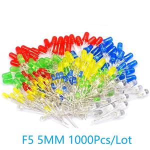 발광 다이오드 전자 키트, F5 LED 다이오드 모듬 키트, 화이트 그린 레드 블루 옐로우 오렌지, 5mm, 로트당 1000 개