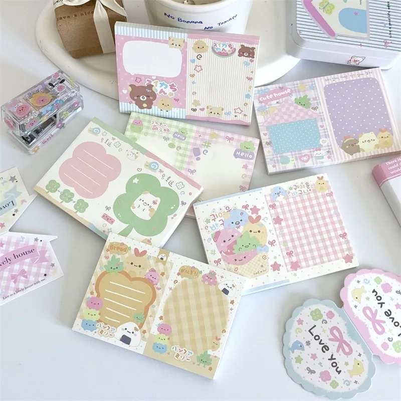 MINKYS 50 매 Kawaii 네 잎 클로버 메모 패드 종이 할 일 목록 저널 노트 Paperlaria DIY 재료 문구