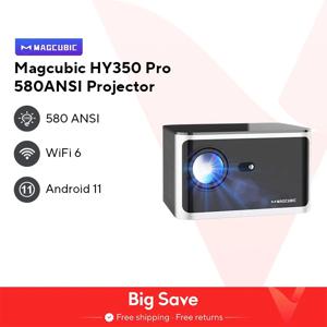 Magcubic HY350 Pro 580ANSI 프로젝터, 안드로이드 11, 4K 1080P, Wifi6 음성 제어, Allwinner H713, 전자 초점, BT 5.0 홈 시네마