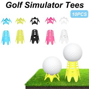 10PCS 골프 시뮬레이터 티셔츠 골프 티 시뮬레이터 잔디 및 드라이빙 레인지 홈 야외 실내 사용을위한 플라스틱 연습 훈련