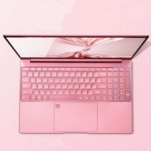 세련된 핑크색 15.6인치 노트북: Windows 10 Office Education Intel Celeron N5095, 16GB RAM, 1TB SSD, 듀얼 WiFi, 좁은 베젤.