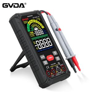 GVDA 스마트 충전식 디지털 멀티미터, True RMS 9999 카운트, 1000V 10 ADC AC 전압 전류 멀티메트로 컬러 LCD 멀티테스터
