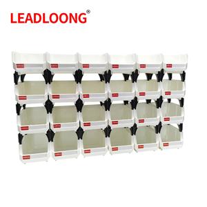LEADLOONG 쌓을 수 있는 플라스틱 차고 도구 보관함, 흰색 부품 쓰레기통, 컨테이너 정리함 쓰레기통, 6 개, 24 개, 13.5x10.5x7.6cm, 5x4x3 인치