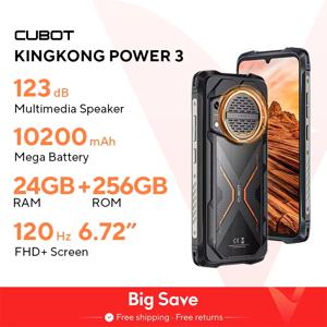 Cubot KingKong Power 3, 견고한 스마트폰 안드로이드 14, 123dB 스피커, Helio G99, 120Hz 6.72인치 화면, 최대 24GB RAM 확장, 256GB ROM, 10200mAh 배터리, 100MP 카메라, NFC, android smartphone