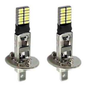 2x H1 24-LED 자동차 안개/운전 전구 DRL 밝은 슈퍼 화이트 조명 자동차 안개 조명 자동 DRL CSP 칩 12V 24V 80W