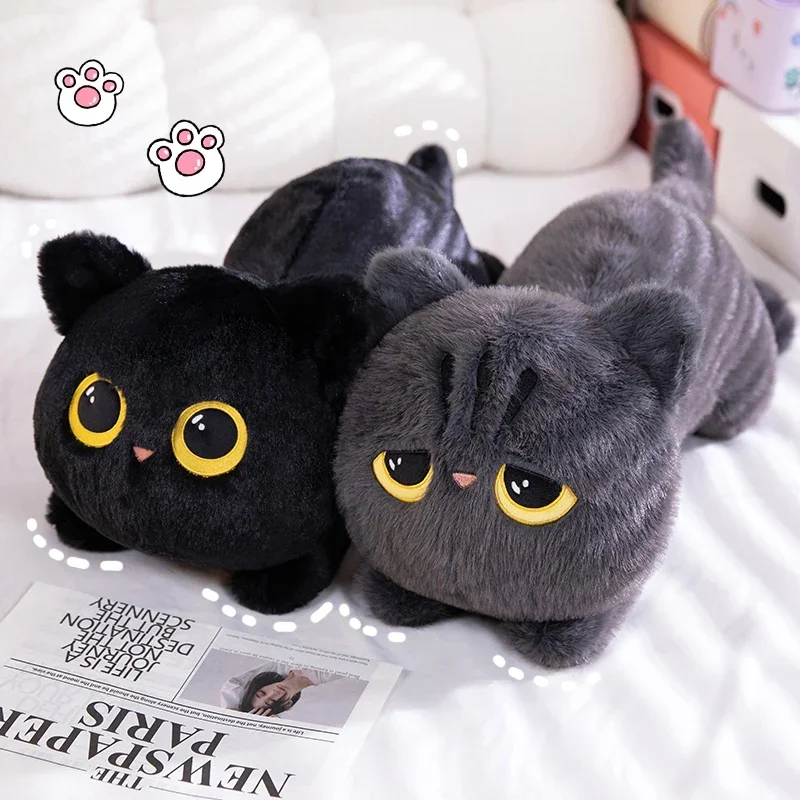 새로운 50-90cm 귀여운 고양이 거짓말 인형 플러시 소파 베개 Kawaii 만화 동물 선물 박제 장난감 사무실 홈 수면 장식 발렌타인 데이