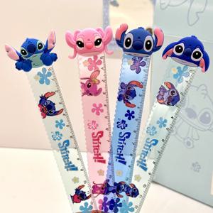 2pcs 디즈니 만화 부드러운 고무 스티치 15cm 눈금자 학생 학교 문구 용품 Kawaii 어린이 소녀 보상 선물