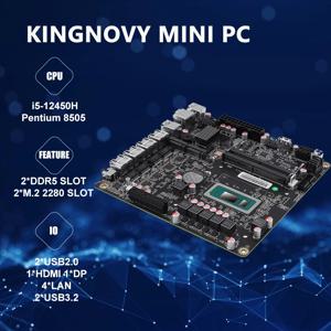 NAS 마더보드 i5-12450H 펜티엄 8505 4 * i226 Lan 6 * SATA3.0 DDR5 미니 ITX 소프트 라우터 VPN Openwrt 마이크로 어플라이언스 DIY SFF-8643