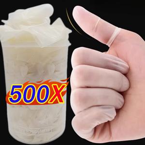 500/50PCS 일회용 라텍스 손가락 커버 미끄럼 방지 정전기 방지 손가락 침대 손가락 끝 보호대 엄지 슬리브 장갑 네일 아트 도구