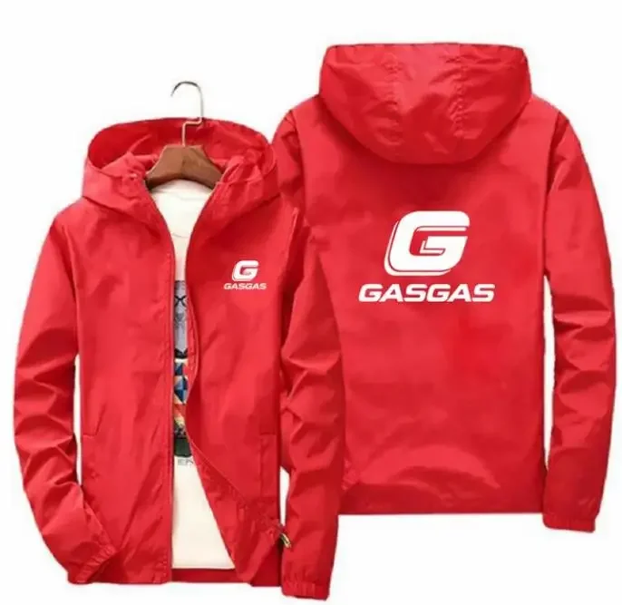 오토바이 GasGas 봄과 가을 남성 후드 코트 재킷 캐주얼 분위기 얇은 남성 코트 거리 의류 재킷 낚시