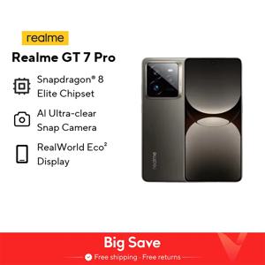 글로벌 버전 realme GT 7 Pro 5G 스마트폰 Snapdragon 8 Elite AI 울트라 클리어 스냅 카메라 RealWorld Eco² 디스플레이 6500mAh NFC