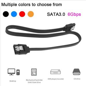 JEYI SATA III 케이블, 스트레이트 벤드 HDD SDD 데이터 케이블, 잠금 래치 포함, SATA HDD SSD CD 드라이브 라이터 데스크탑 PC용, 6Gbps, 39cm
