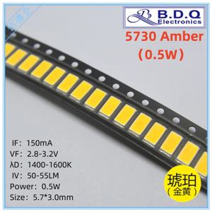 100pcs 5730 SMD LED 0.5W 앰버 1400-1600K LED 램프 구슬 크기 5630 발광 다이오드 높은 밝은 품질