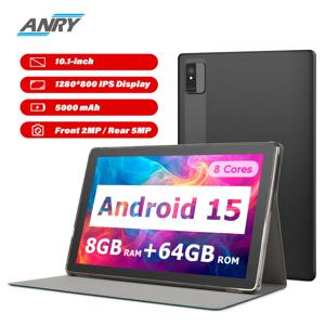 ANRY 2025 10.1 인치 5G Wifi A523 태블릿 안드로이드 15 8GB(4+4확장) RAM+64GB ROM IPS 디스플레이 5000Mah 듀얼 카메라 옥타 코어 태블릿