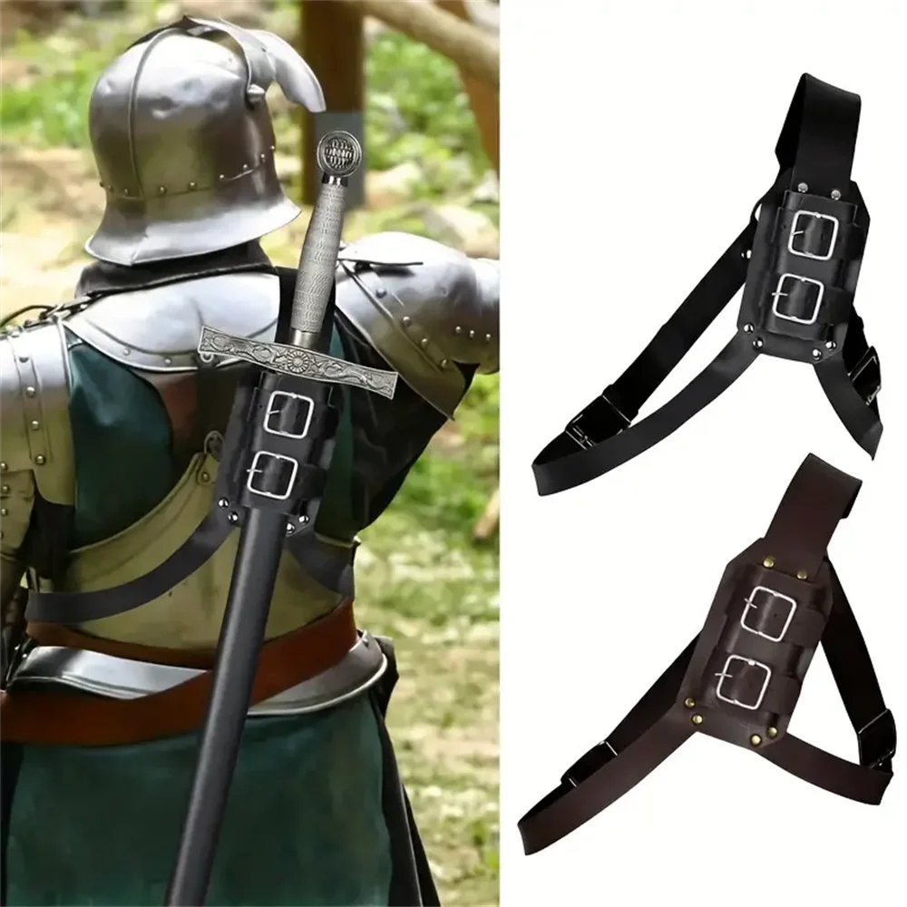 가죽 벨트 칼 Katana 칼집 홀스터 중세 남자 Larp 무기 갑옷 해적 기사 사무라이 액세서리 Rapier 홀더