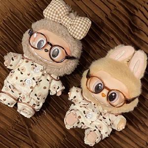라부부 실크 스팟 파자마 - 부드러운 도트무늬 디자인의 17cm 라부부 인형용 고급 잠옷 의상