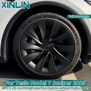 테슬라 모델 Y 주니퍼 2025 자동차 성능 교체 휠 Hubcap 전체 림 커버 액세서리에 대 한 4PCS 20 인치 휠 캡