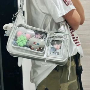 Y2k 일본 하라주쿠 숄더 백 여성 투명한 Ita 가방 여자 학교 크로스 바디 백 여성용 여성 디자이너 핸드백