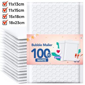 100/10PACK 버블 봉투 가방 셀프 인감 접착 봉투 메일러 배송 포장 가방 보관 주최자 방수 소포 가방