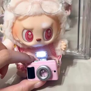 17cm Labubu 플래시 카메라 코튼 인형 액세서리 사진 애호가 및 수집가를위한 장식 카메라 가방