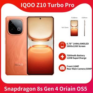 중국 버전 VIVO IQOO Z10 Turbo Pro 공식 Snapdragon 8s Gen4 7000mAh 120W SuperVOOC 6.78 인치 AMOLED 144Hz 50MP OTA NFC