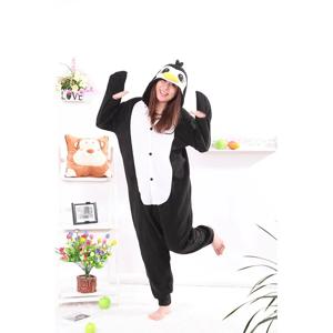 Kigurumi 펭귄 블랙 Onesies 남여 Sleepsuit 성인 잠옷 코스프레 의상 남성 Famale 용 동물 Onesie 잠옷 점프 슈트
