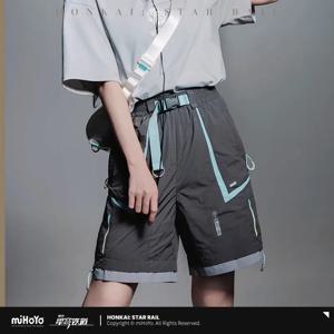 [정품] miHoYo 게임 Firefly Shorts Honkai Star Rail Firefly 테마 캐주얼 반바지 중립 의류 Doujin Cosplay 할로윈 선물