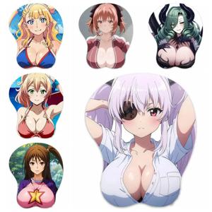 3D 마우스 패드 미노리 & 테레사 & 우즈메 & 야기유 & 유키나 마우스패드 애니메이션 만화 가슴 게임용 손목 받침대 마우스 매트 BoobpadDI DIYhui