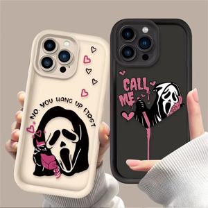 무서운 비명 고스트 페이스 아이폰 16e 16 15 14 13 12 11 Pro Max XS Max XR 7 8 Plus 충격 방지 실리콘 폰 케이스