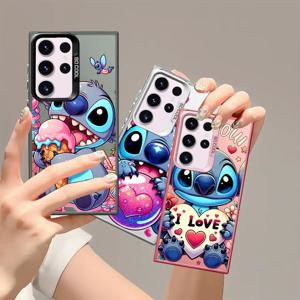 디즈니 귀여운 스티치 소프트 쉘 케이스 삼성 갤럭시 S24Ultra S23 노트 20 울트라 S25 S20 S20 FE S24 FE S21 S22 울트라 S25Plus