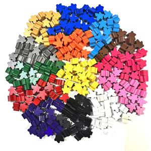100 나무 Meeples 14 색 16mm 추가 보드 게임 폰 조각 교체 탁상용 게임 구성 요소 및 업그레이드 액세서리