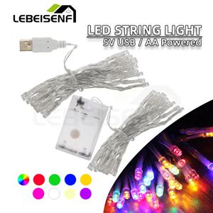 1M 2M 야외 LED 문자열 조명 휴일 신년 동화 갈 랜드 크리스마스 트리 웨딩 파티 침실 장식 조명