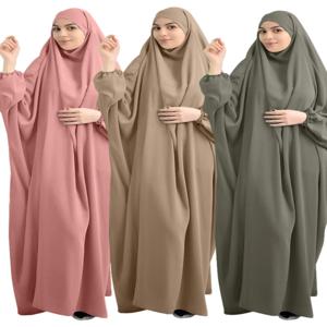 Eid 후드 이슬람 여성 Hijab 드레스기도 의류 Abaya 긴 Khimar 전체 커버 라마단 가운 Abayas 이슬람 의류 Niqab jilbab