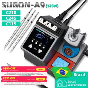 SUGON-A9 납땜 스테이션 호환 기존 납땜 인두 팁 210/245/115 핸들 무연 전자 용접 재 작업 스테이션